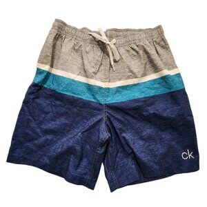 Calvin Klein Men's Blue Elastic Waist Swim Shorts Size M
